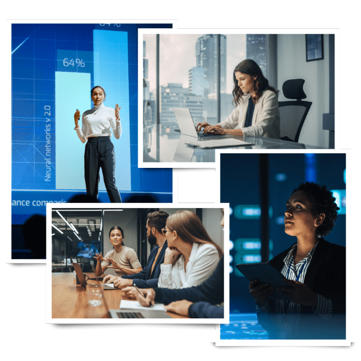 Collage of business women